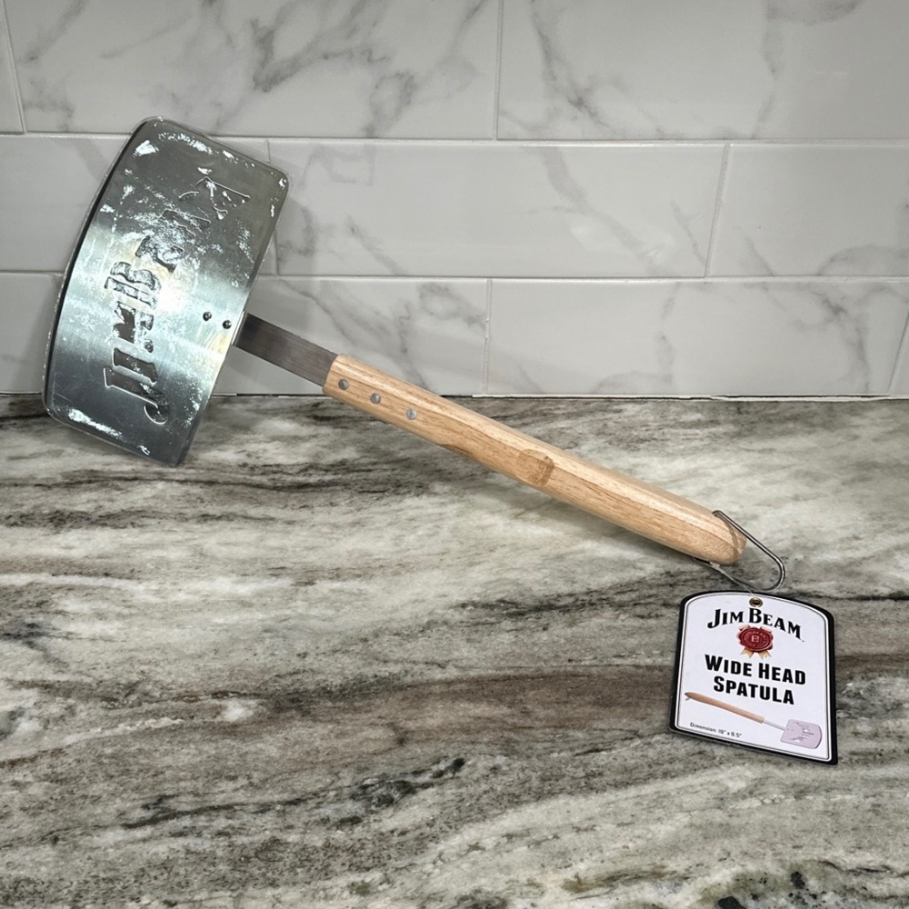 JIM BEAM Extra Wide Head GRILL SPATULA Stainless Grilling BBQ Flipper Steak BBQ